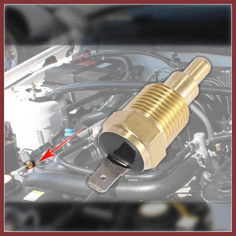 HEROFFIX Universal Automotive Radiator Engine Cooling Fan Temperature Thermo Sensor Switch 3/8" NPT 180 Degree on 165 Degree Off Replace Parts - Image 2